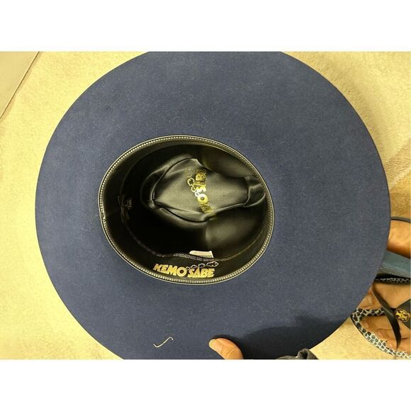 KEMO SABE St Clair beaver cowboy hat denim color size 7 - Picture 6 of 7